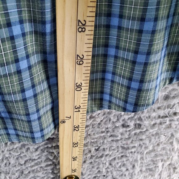 Croft & Barrow Shirt Mens XXL Blue Plaid Easy Care Long Sleeve Button Up - Picture 5 of 9